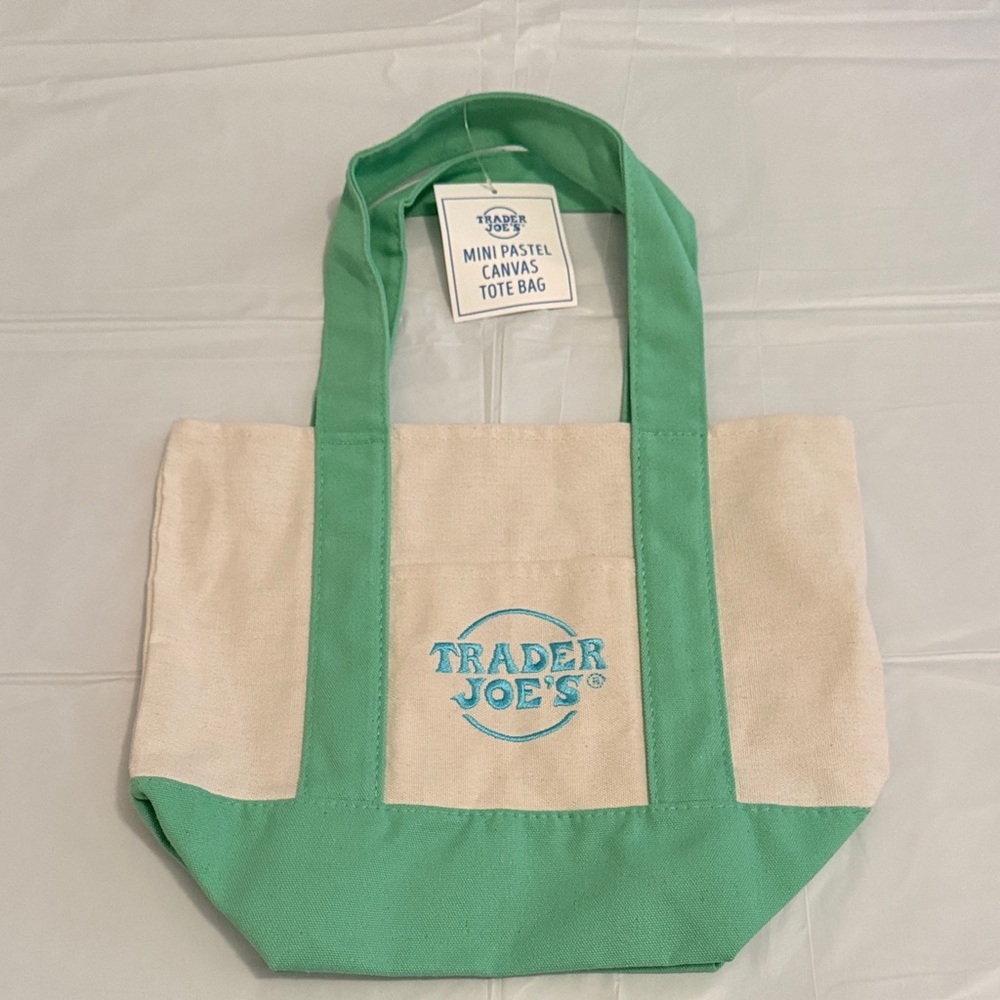 Trader Joe’s mini Green and Cream Canvas Tote Bag
